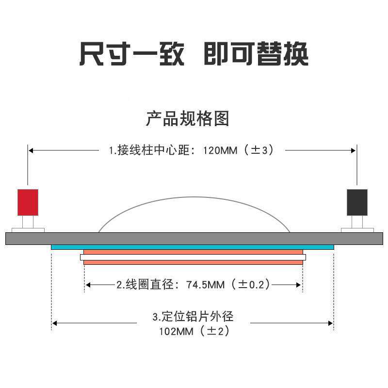 44芯高音音圈维修叭场喇声器74.5M音圈号5角驱动11VDPM8音箱复合