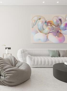 超现术抽象油艺画创意炫彩商业空间挂画实客厅82589餐画厅装饰画