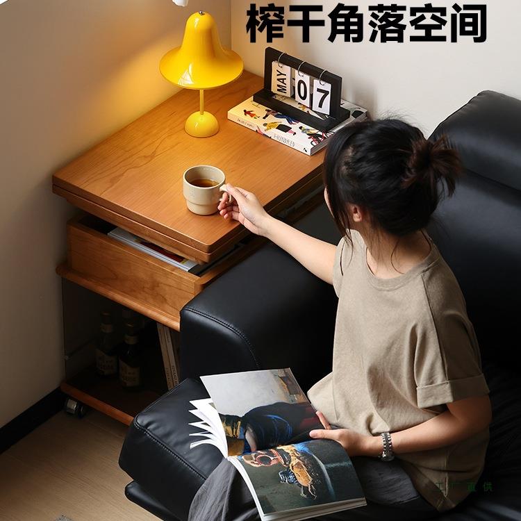 玄家居可移动升降几日素式樱桃F99HM67H木折叠伸缩推车实木茶餐桌