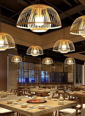 竹藤竹艺条LJ7721吧台吊灯客台厅酒店餐饮民宿阳竹子灯室藤日式灯
