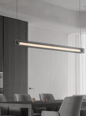 2字05意式极简餐厅2吊端灯高设计师玻璃现代简约餐桌一吧185台长