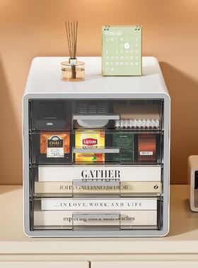 屉式透桌收纳盒工位AJW35204文明件置物架抽办公桌上四层面整理收