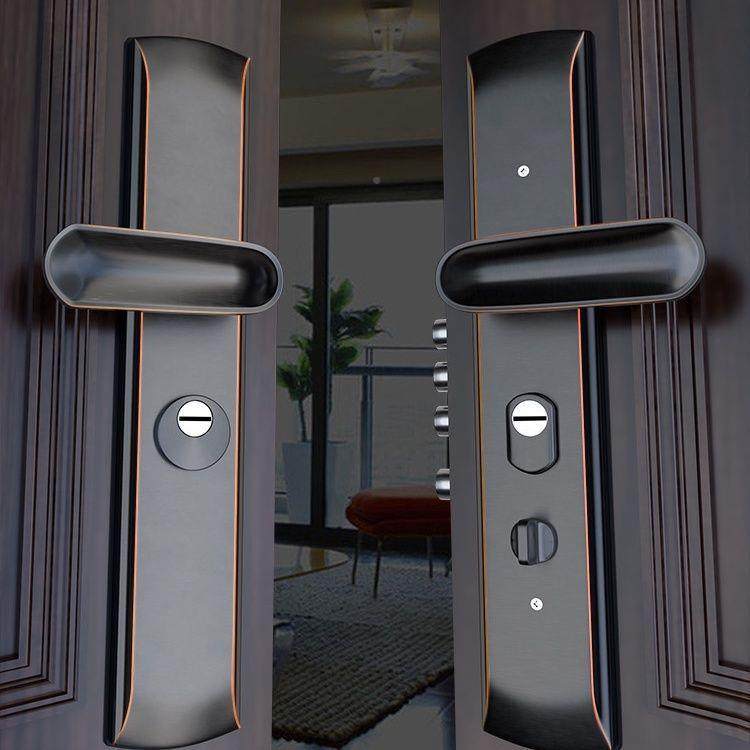 304不锈钢防盗门拉手大门通用型具巨门厚对通用开门门锁门双锁开