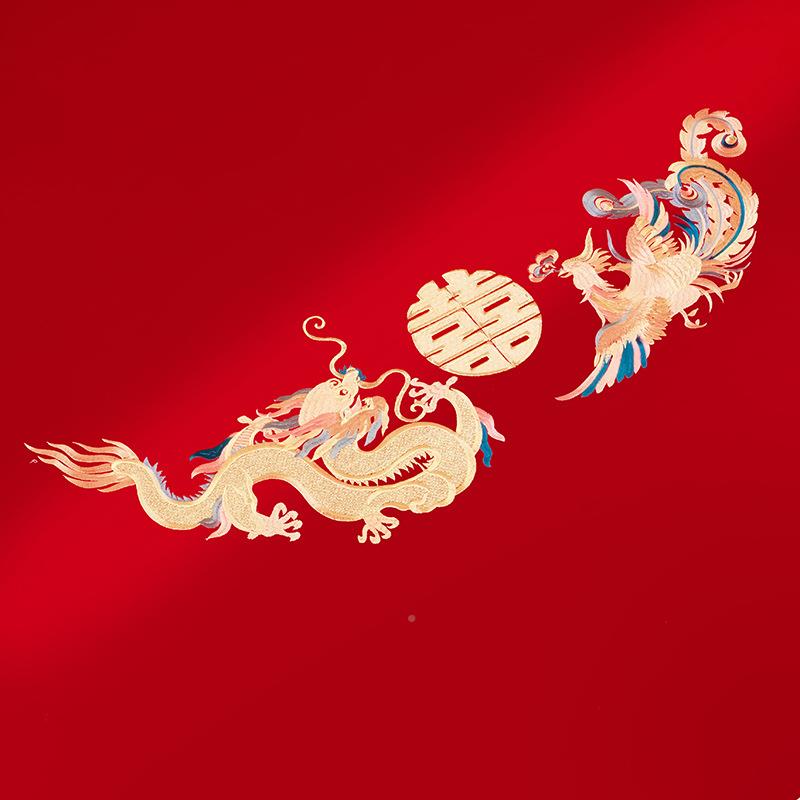 红20250428床单结婚单件绣大尺寸女陪嫁喜庆刺酒店当天三铺方被单