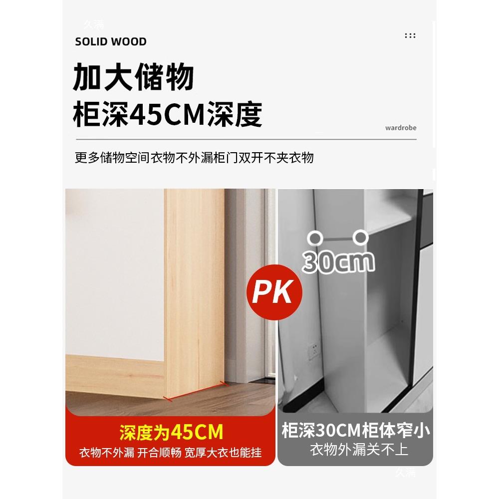 衣家租用卧室服柜子储衣2柜1米双门衣柜出房屋小户OZB型三门木质