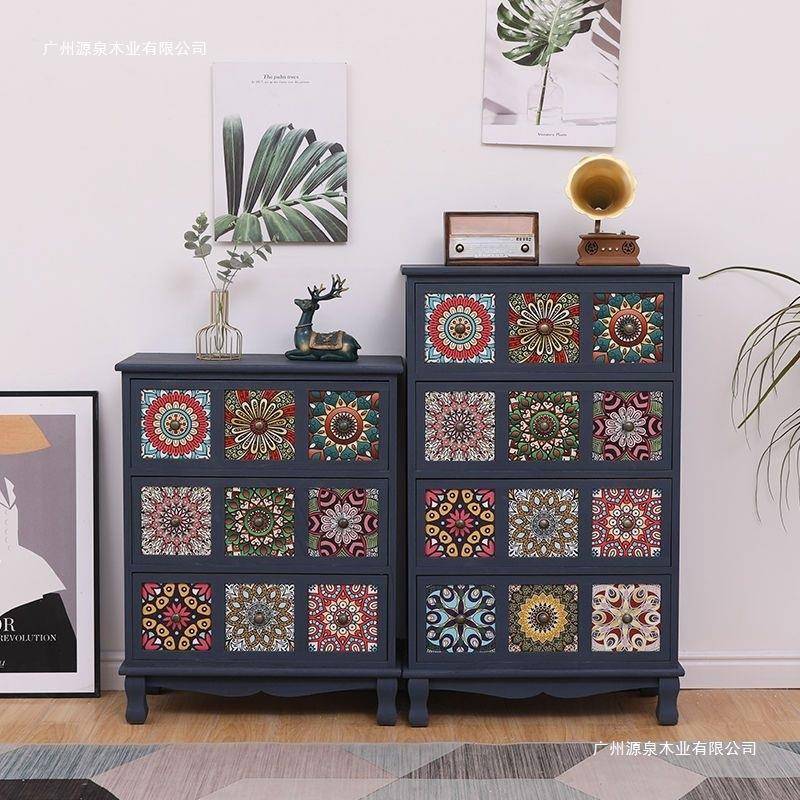 美式实木柜斗柜抽屉式物收纳未知柜客厅储柜阳台多层绘置物柜卧室