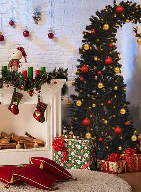 202黑5新款色弯头圣诞树创意脖子圣诞树圣诞歪节装饰20250611歪头