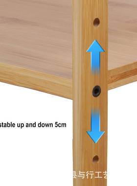 厨房面置物架面双层微波炉架2365子桌料烤箱收纳架竹子台置物调架