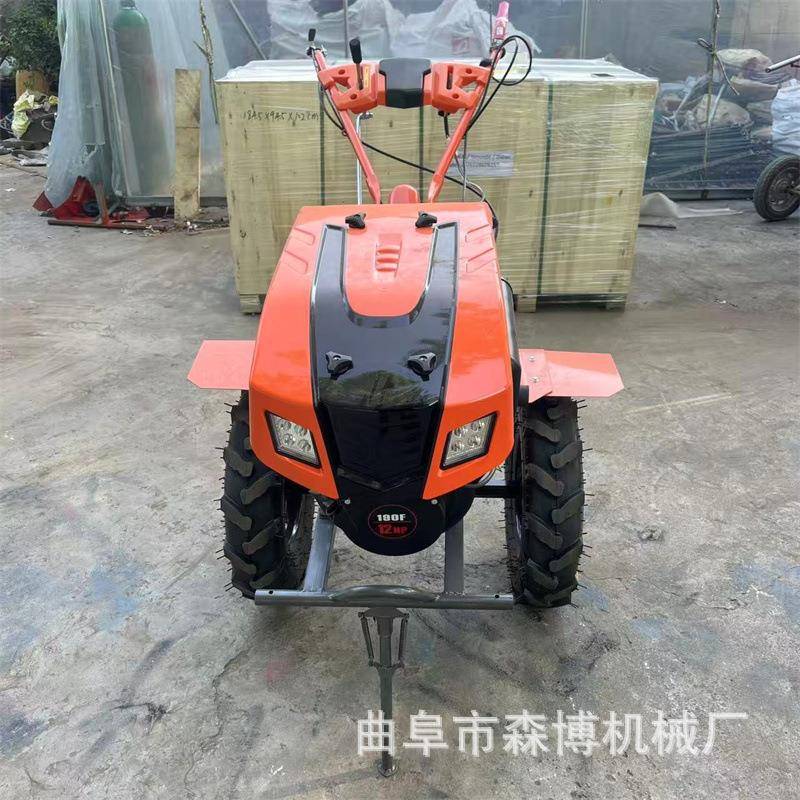 两驱硬大轮胎微耕机水耕旱打田手扶农用JFX旋机开沟机地深式翻犁