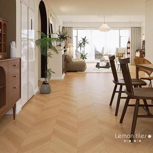 柔木光天鹅绒厂标鱼骨纹纹瓷600x1200砖法复古客厅肌肤式 釉木地板