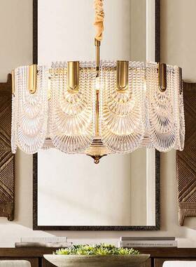 美式轻吊复古灯艺术灯玻璃样板D-778T-6房现代简约客厅餐厅奢卧室