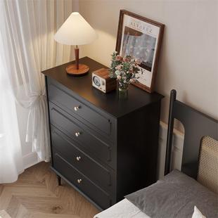 美式 实木复SYR风卧室八斗旁柜床尾置物柜古中古储物边柜电视柜五
