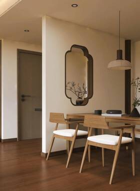 FQF宋式美学复古小窗海断棠花窗茶室中墙面式实木隔玄关屏轩风定