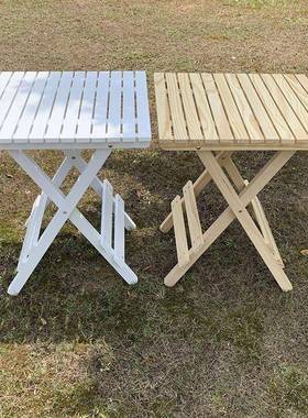 实木叠桌简易家折用小SKX户型折叠桌小方小便携式户外餐桌迷你小