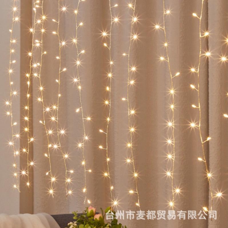 鞭窗帘灯铜线灯MD202310串20圣25新款热销诞节日led装饰炮氛灯围