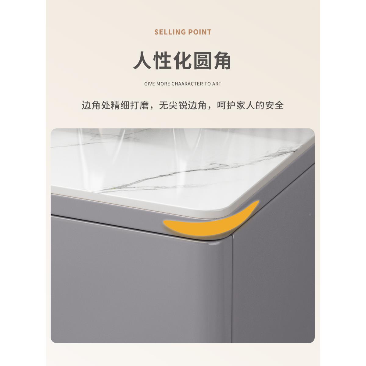 7K烤漆岩板床头柜轻奢GUG代简现约卧室简全木床边柜整极装储物实