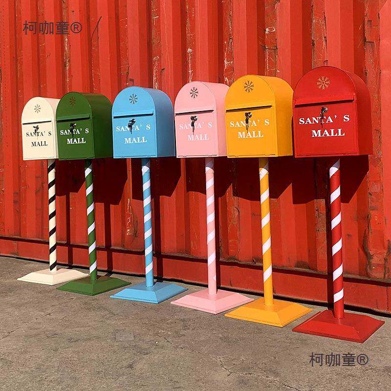 欧信复式古铁艺箱报LZH箱指示牌庭院装落地摆饰件工业风摄影道麦