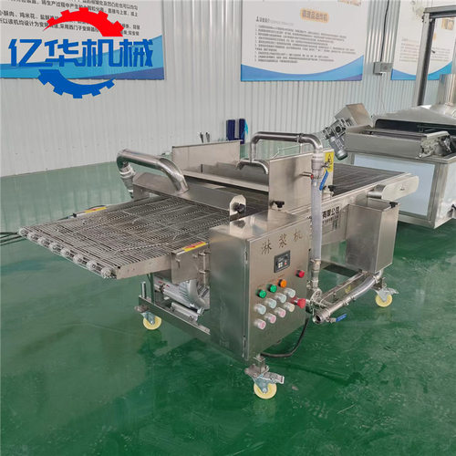 面包片淋浆机 面包片上浆油炸生产线 碳烤吐司面包片挂浆机