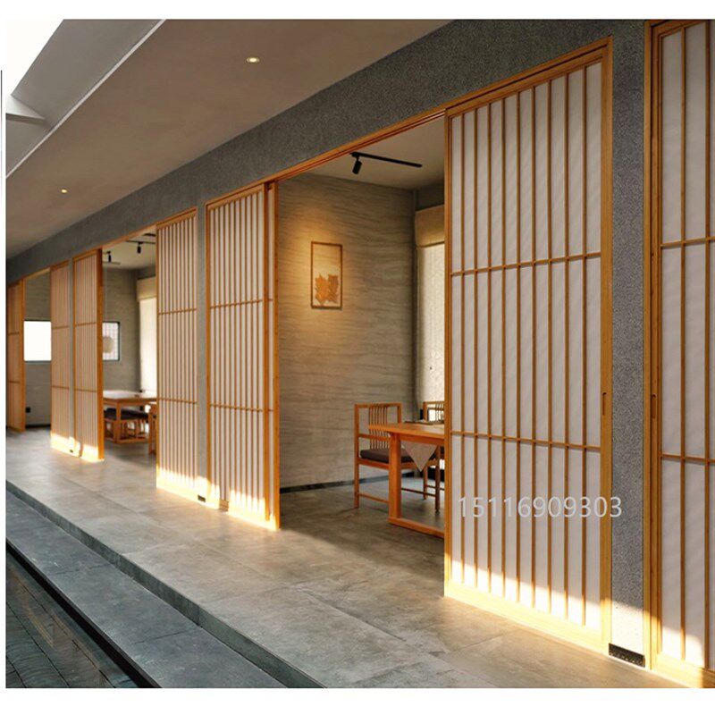 仿古门窗中式屏风实木隔断推拉门可折叠镂空玄关花格榫卯结构定制