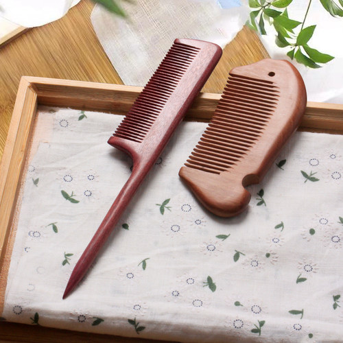 尖尾梳檀香檀木梳子儿童尖头挑梳分发线宝宝女孩长发专用细齿密梳