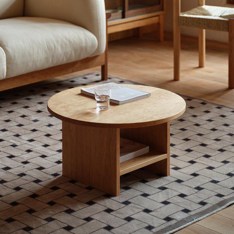 新品MUMO木墨小圆几北美全实木茶几客厅迷你小圆桌小户型沙发边几