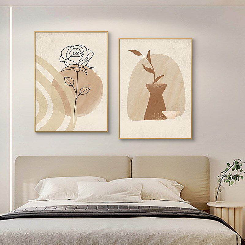 现代简约卧室床头墙面挂画酒店宾馆民宿艺术装饰画餐厅背景墙壁画