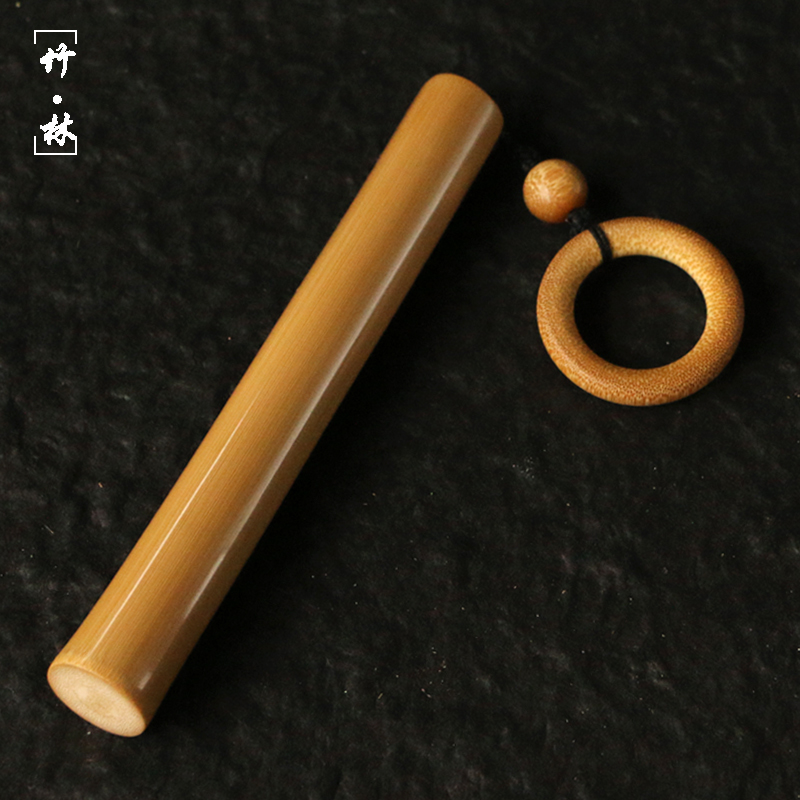 精品天然十几年实心竹手把件纯手工精磨老玉竹把玩挂件无节竹玩棍