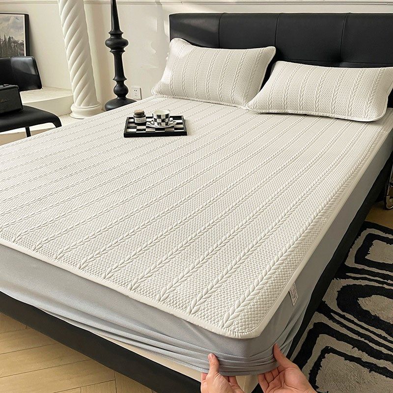 月光巴士夏季冰豆豆提花A类凉感软席床笠款冰丝凉席可机洗空调席