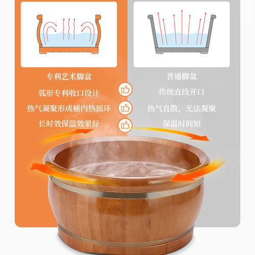 中药泡脚木桶木质足浴桶家用保温小木桶实木加厚洗脚盆药用足疗盆