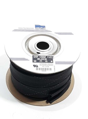 Alpha GRP 12ONF 11/2 黑色 50 英尺可扩展编织涤纶套管