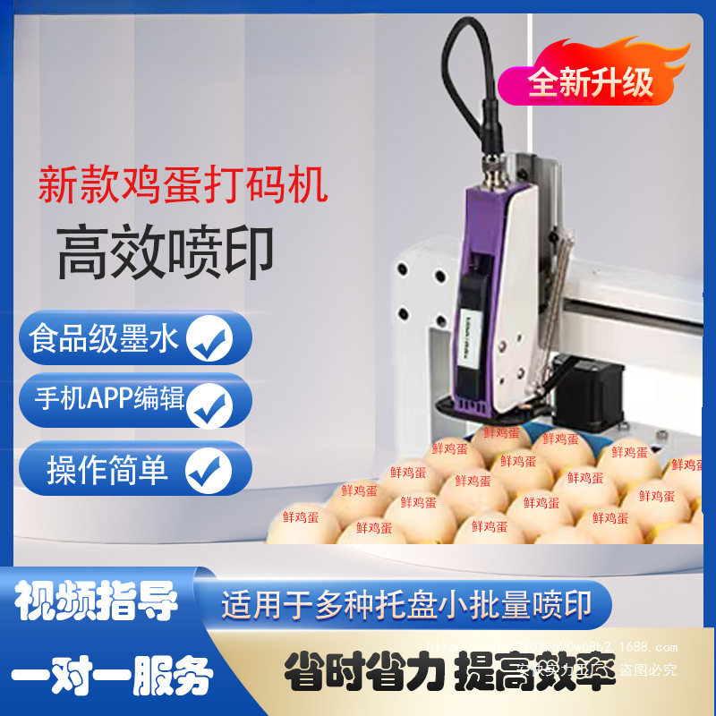 智能富硒鸡蛋鸡蛋打码全自动鸡蛋喷码机鸡蛋鸭蛋上印字打码机桌面