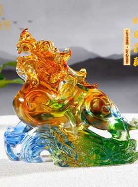 琉璃工艺品貔貅摆件家居客厅桌面装饰办公室高档大气店铺开业礼品