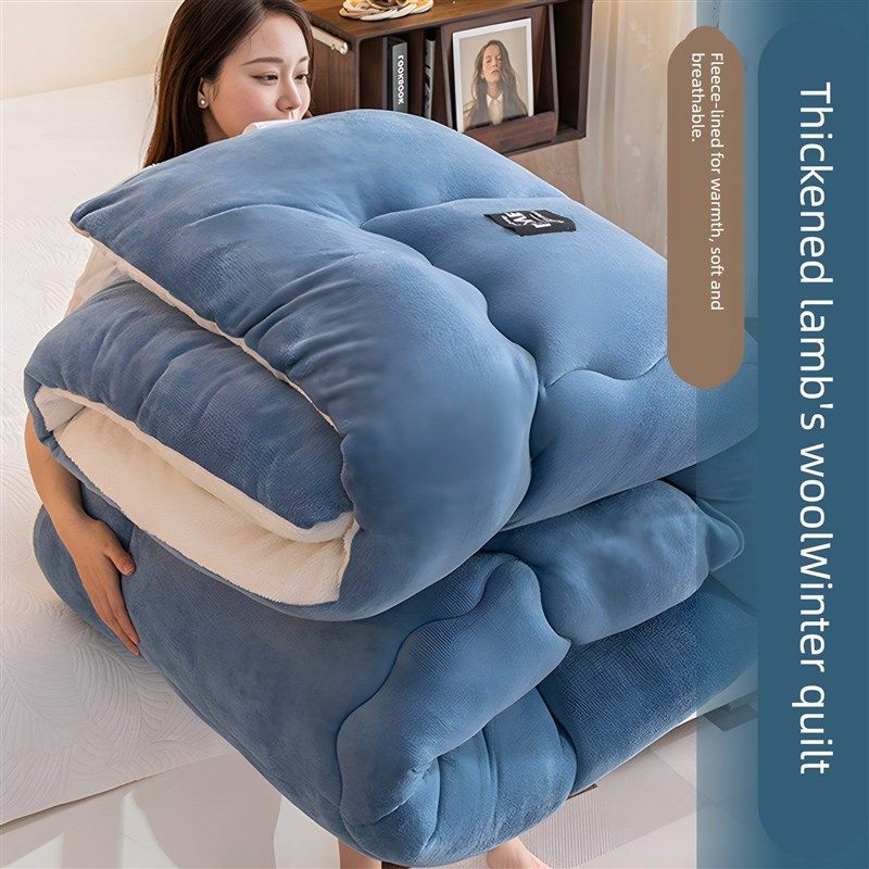 10斤羊羔绒被子冬被加厚保暖棉被芯宿舍单人学生冬天2025新款冬季,床上用品,棉花被,淘宝优惠券,粉丝福利购,淘宝优惠卷