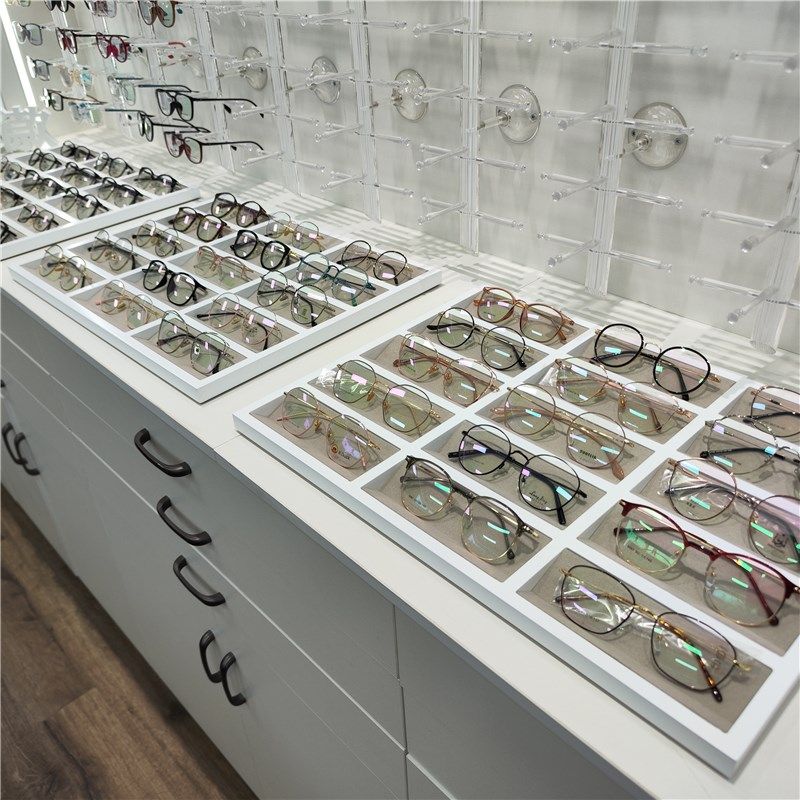 眼镜店烤漆斜面木托盘展示架陈列道具眼镜收纳货架太阳镜墨镜盒子