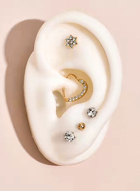 仿真矽胶耳朵模型饰品展示架拍照道具摄像耳针环收纳人像摆件珠宝