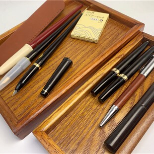 简约实木长方体形桌面文具收纳托盘钢笔笔托 文具防滚落收纳