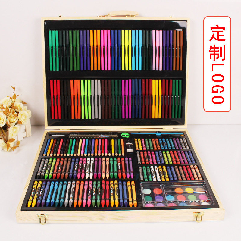 儿童木盒251件水彩笔套装