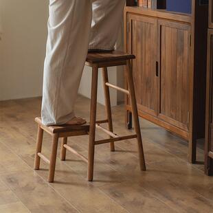 金丝非洲木用梯凳折叠梯实人字梯木梯柚家凳445两用登高楼梯子