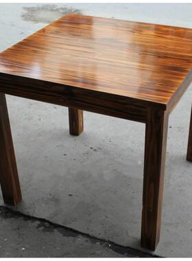 A1L新实木方桌餐桌火烧木方桌碳化木休闲桌乐打牌yg001桌饭0店农