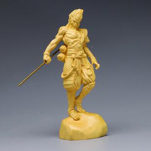 黄杨木艺铭仙苑斗胜孙悟空摆件人齐天大圣生肖家居工艺猴品物送战