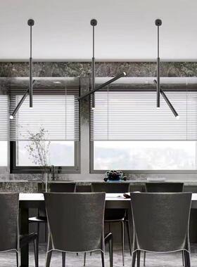 筒师吧台小吊灯极简现54971代个性d长设计餐厅黑色圆柱形le吊灯