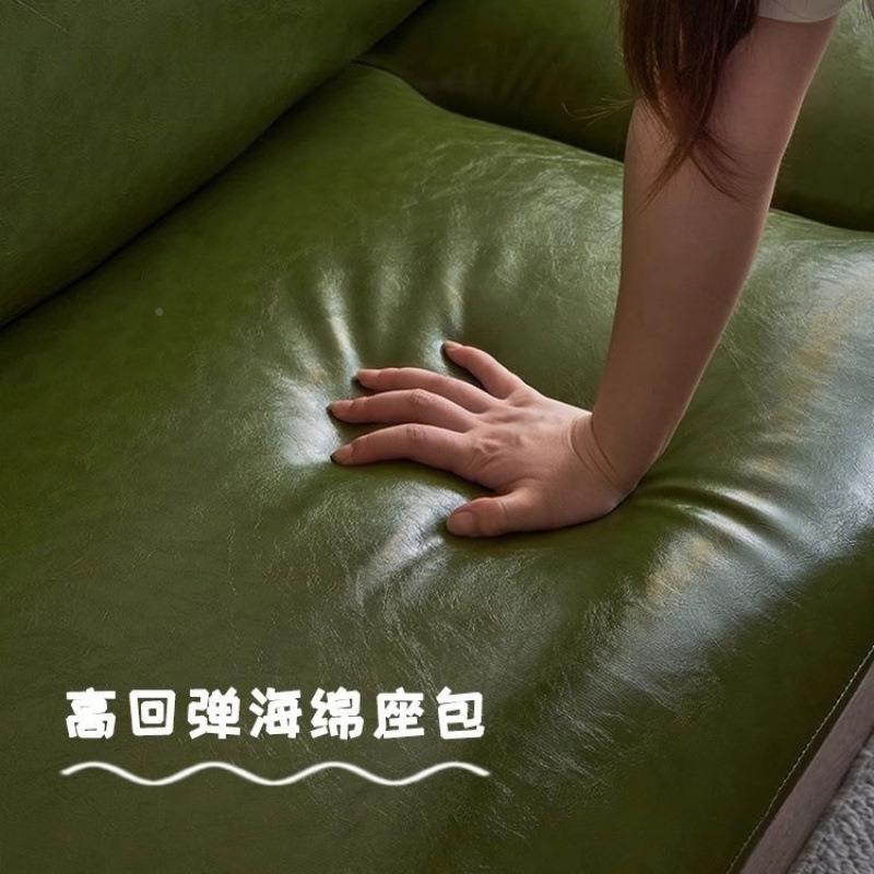 客小户型沙发油蜡皮沙复古绿yz-15564色卧室发厅公寓接服待装店双