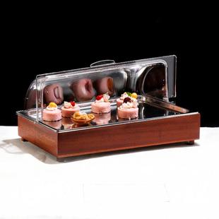 酒店助餐食物展示托盘304钢不锈六格调料盒子带防尘罩透明F78S87J