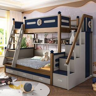 儿童柜上下床下床孩两床实木木床951上女梯双层层高低床床子男孩