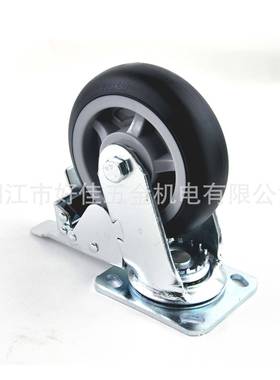 静工厂1P50XEGJ5mm音弧面黑色TR双刹0脚轮