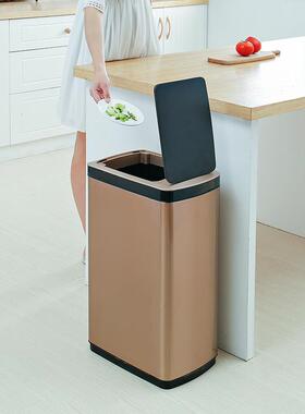 洁动安惠厨房带智盖能感42615应大号家用锈钢电垃圾桶全不自动充