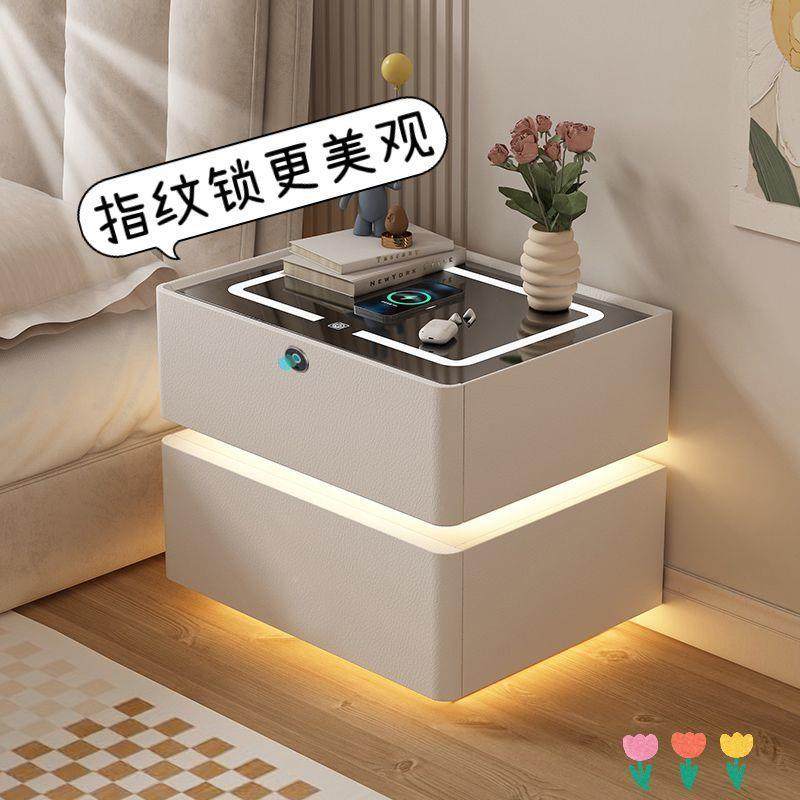 指纹锁智能轻床头柜木简约现RNT代实床边柜子感卧奢室双层收纳柜,住宅家具,其它柜类,淘宝优惠券,粉丝福利购,淘宝优惠卷