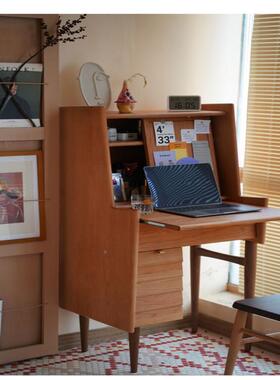 樱桃头梳妆台式化妆桌收纳柜小户型实木卧室木ILO书桌日一体床柜