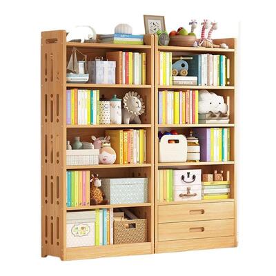 童实木无漆书柜防尘架落儿地玻璃门透明62155书展柜客厅示置物架