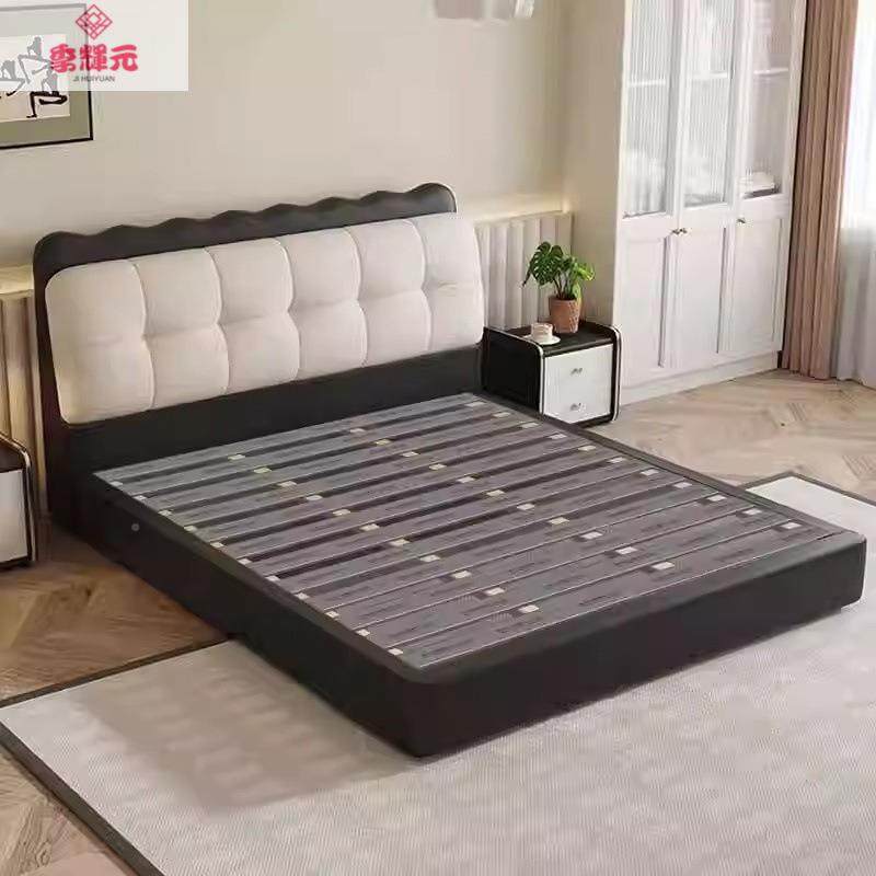 现代简约泡奶油风小户型WWN现布艺软包床双人床代芙轻奢双人储物